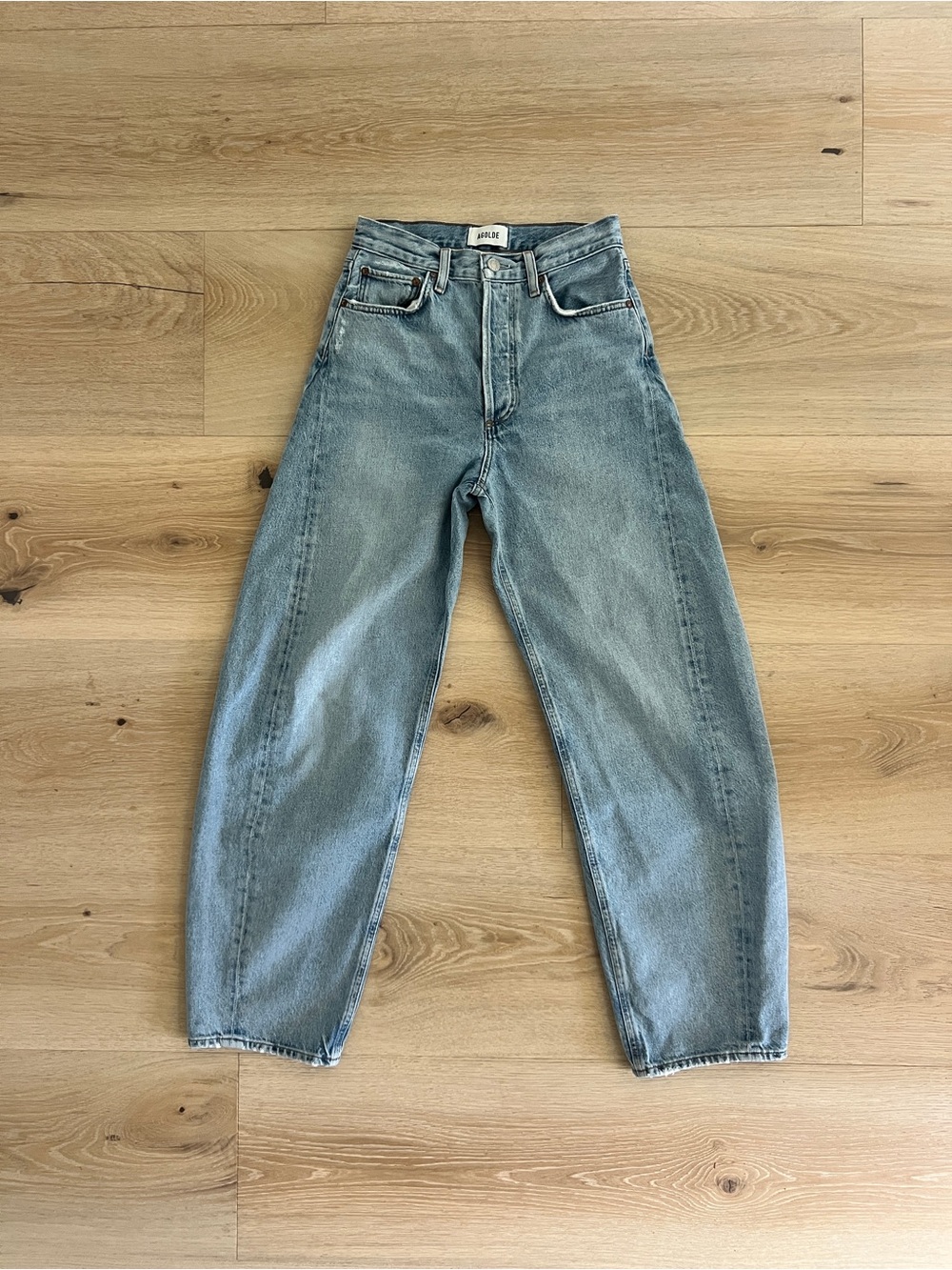 Agolde Luna Pieced High Rise Barrel Jeans in Addition